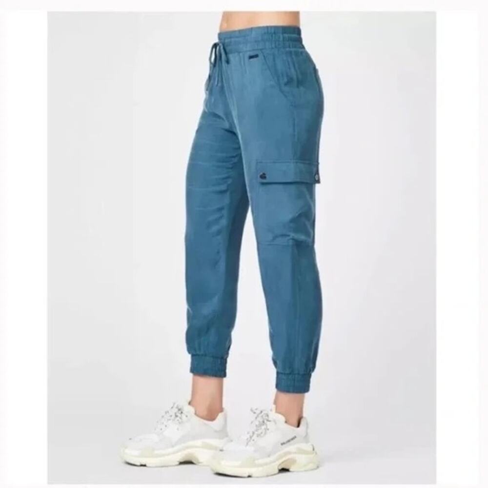 [Sweaty Betty] Teal Stargazer Blue Cargo Jogger Pants Cupro Comfortable Size XS